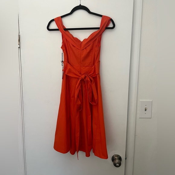 NWT Astr The Label Orange Poplin Dress Size Small - Picture 4 of 13